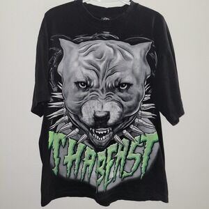 Y2K Pro Sports Pitbull Tha Beast AOP Short Sleeve T-Shirt Men's Size XL